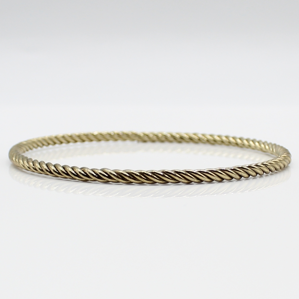 Vintage twisted goldtone bangle bracelet - Picture 2 of 5